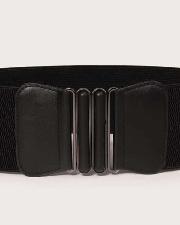 Black and silver waist belt