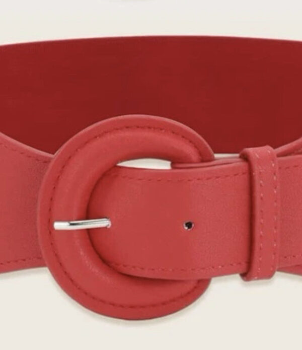 Red waist belt with buckle