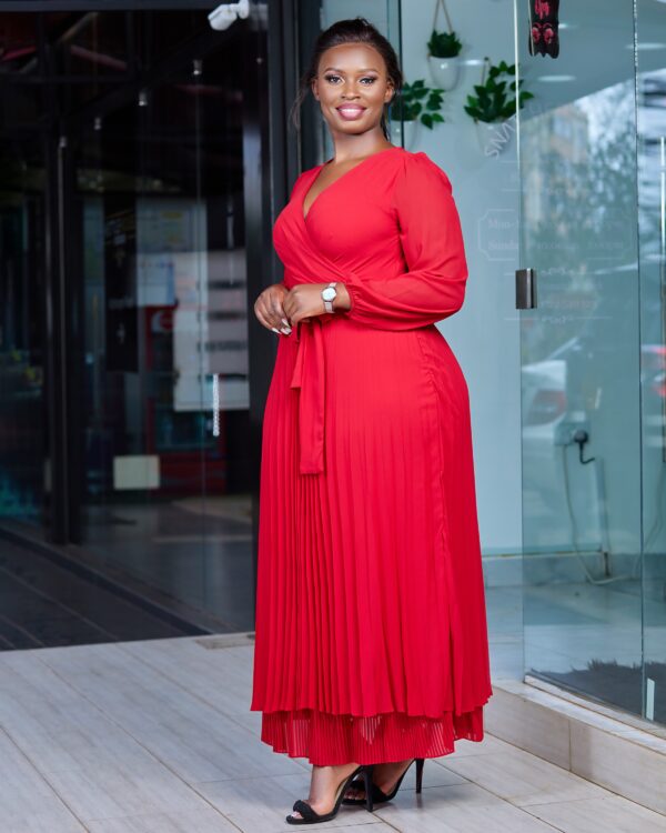 Red chiffon maxi