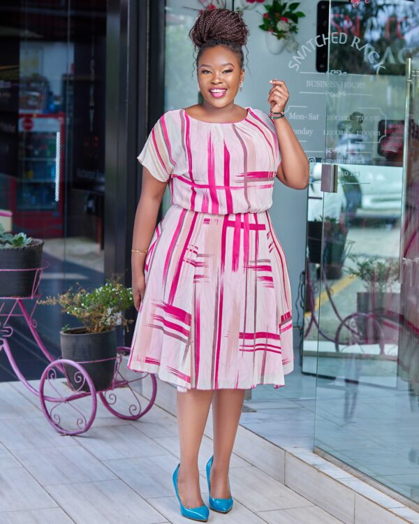 Pink midi dress