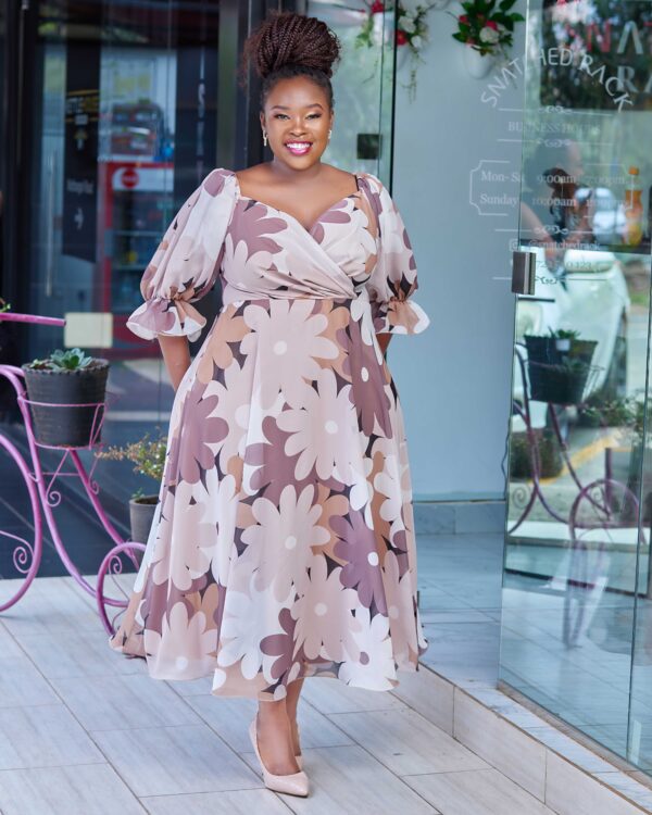 Brown and nude midi